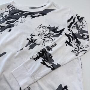 Nike The‎ Force Is Female Long Sleeve T Shirt Womens Size S Floral Camo Cotton